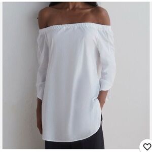 🤍 European Culture Off the Shoulder White Tunic 🤍
